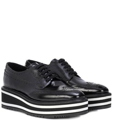 prada wingtip brogue platform|Shop Prada Brogue Leather Platform Shoes .